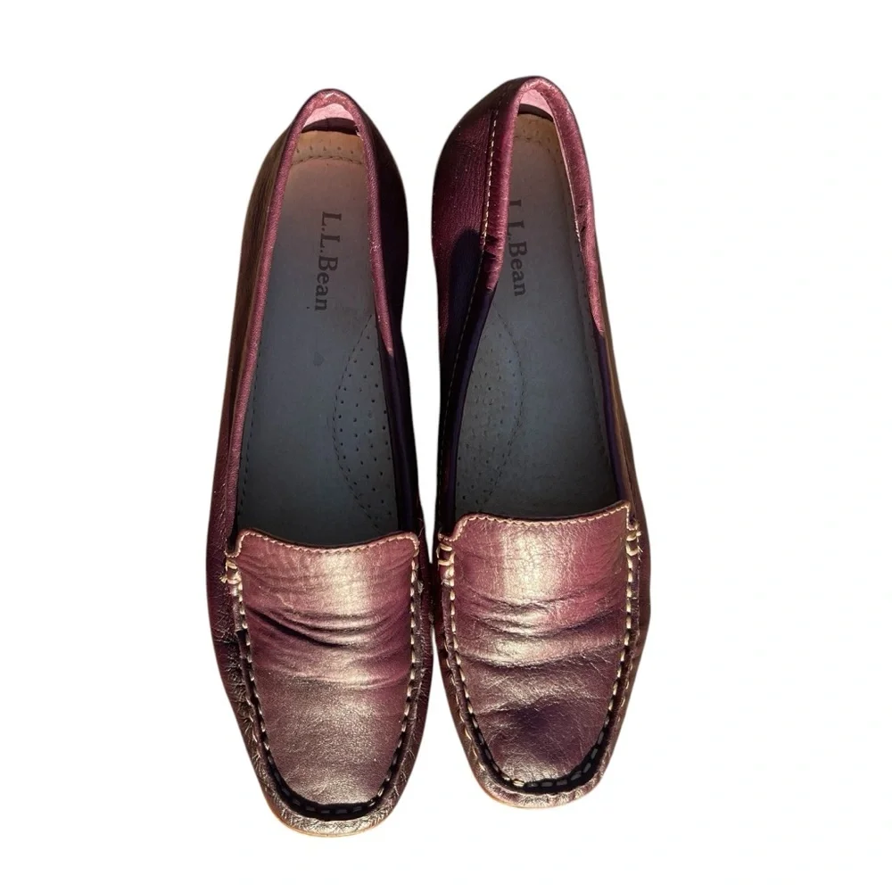 L. Bean Burgundy Leather Penny Loafers 6.5M‎ Brazil Comfort Classic Preppy